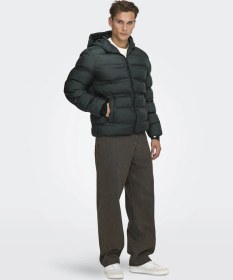 Resim Only & Sons Onsunion Seamles Life Hood Siyah Erkek Mont 22034836 Siyah 