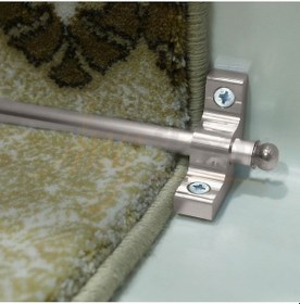 Resim Çelik Halı Tutucu Merdiven Dip Çubuğu Gümüş - Kalın / 110cm 
