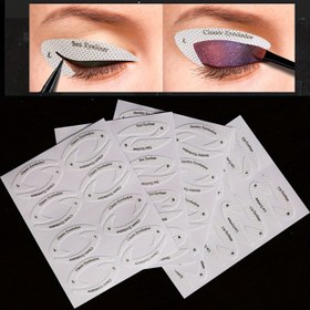 Resim 32 Çift Göz Makyajı Şablon Yapışkanları, Dokusuz Eyeliner Şekilli Kalıp Yama, Kokusuz, Uygulaması ve Çıkarması Kolay, Başlangıçlar İçin Mükemmel 