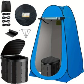 Resim 1 Adet Kamp Seti, Çadır ve Tuvalet İçeren; Konforlu ve Hijyenik Kamp Deneyimi için Geniş Çadır ile Çevre Dostu Tuvalet 