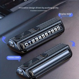Resim Sleek Black Geçici Hareketli Telefon Numarası Plakası - Şarj Edilmemiş, Dayanıklı Plastik, Gizli Ekranlı Gösterge Paneli, Araç İç Mekan Aksesuarları İçin Yaratıcı Tutucu, Araç Gösterge Paneli|Sleek Tasarım|Dayanıklı Plastik, Araba Gösterge Paneli Süslemesi 
