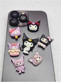 Resim Meyra Accessories sanrio figürlü 3D sticker 7'li sticker telefon süsü yapışkanlı süsler 