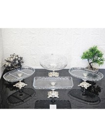 Resim Özbience 4 Parça Çeyiz Seti ve Sunumluk, Çizgili Salata Kasesi Seti 