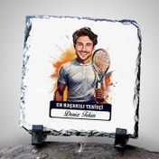 Resim Karikatürlü En Yakışıklı Tenisçi Dekoratif Taş 
