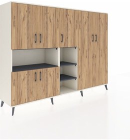 Resim Hyperion Dolap 13 Raflı 7 Kapaklı 220x44x163 Aytaşı-çam/antrasit Atlas Çam/antrasıt - Aytası 