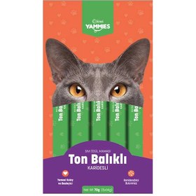 Resim Kiwi Yammies Karidesli ve Ton Balıklı Sıvı Kedi Ödül Maması 5'li 