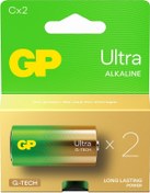 Resim GP Batteries G-TECH Ultra Alkalin Orta LR14 – C Boy 1.5V Pil 2’li Kart 