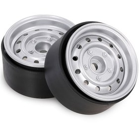 Resim Yunboo 1/10 Rc Tırmanma Arabaları İçin 1.9 İnç Metal Kilitleme Jantları, Trx4 Scx10 Rc4wd Uyumlu, 2 Adet Gümüş Renkli, 12 Küçük Delikli 3. Nesil 