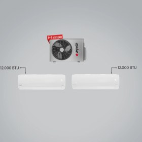 Resim Arçelik A++ 12000 BTU + 12000 BTU İç Ünite (1 adet Dış Ünite = 2 adet İç Ünite) 18000 BTU 1+2 Multi Inverter Klima 
