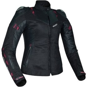 Resim Motoanl Motosiklet Kadın Montu Full Korumalı 4 Mevsim Deri Ve Maxdura Kumaş Mont Black 