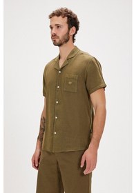 Resim Bad Bear Lyne Haki Kısa Kollu Erkek Gömlek-haki Haki 