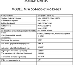 Resim Alveus Mfa 627 Siyah Ankastre Fırın 