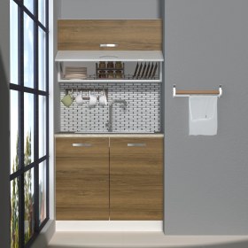 Resim Decoraktiv Mini 90Y MDF Hazır Mutfak Dolabı - Tezgah Dahil - Naturel Pera 