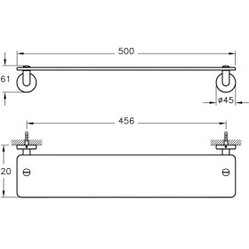 Resim VitrA Minimax A44776 Etajer, Krom 