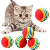 Resim Sünger Kedi Köpek Çiğneme ve Oyun Topu 4 Adet 