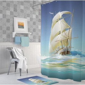 Resim Zethome Banyo Perdesi 1x180x200 Tek Kanat Duş Perdesi Halka Hediyeli Duşakabin Perdesi Ship 