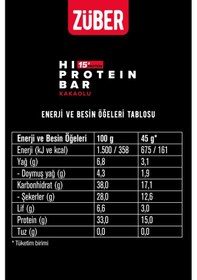 Resim Züber Glutensiz Kuru Meyveli Kuru Yemişli Kakaolu Protein Bar 45 G X 20 Adet Diğer 