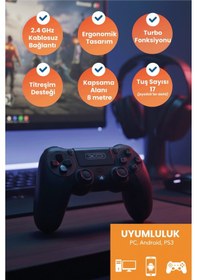 Resim Gp4 2.4g Wireless Kablosuz Pilli Analog 2 Adet Oyun Kolu - Joystick 