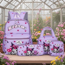 Resim Sanrio Hello Kitty & Kuromi 4 Parça Set: Sırt Çantası, Kalem Kutusu, Omuz Çantası, Cüzdan - Dayanıklı Naylon Malzeme, Ayarlanabilir Askılar, Fermuarlı Kapama - Seyahat ve Hediye İçin Mükemmel Seçim 
