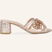 Resim Marcatelli Rose Gold Crystals Deri Topuklu Terlik 