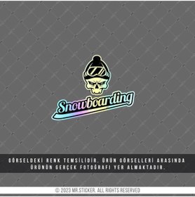 Resim Bay Etiket HLG63 Hologram Snowboarding Yazısı ve Kurukafa Etiketi 