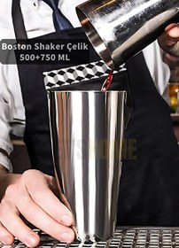Resim Jet's Home Boston Shaker Çelik Paslanmaz Çelik Kokteyl Shaker 500 - 750 ML 