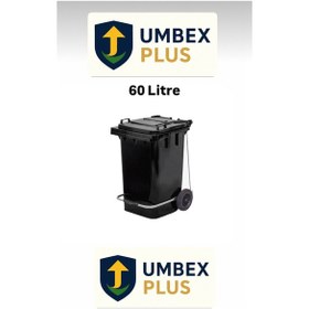 Resim Umbex Plastik Pedallı Çöp Konteyneri 60 Litre Plastik Konteyner - A Isıya Karşı Dayanıklı Malzeme Siyah 