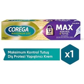 Resim Corega Maksimum Kontrol + Tutuş Yapıştırıcı Krem 40 Gr 