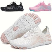 Resim Kadınların Hafif Ayarlanabilir Ayaksız Koşu Ayakkabıları - Nefes Alabilen Kumaş Üst, Yürüyüş, Yoga, Plaj Yüzme ve Su Kenar Balıkçılığı için Kaymaz Kauçuk Taban - Yaz Dış Mekan Spor Ayakkabıları, Yürüyüş Ayakkabıları, Yoga Ayakkabıları, Şık Spor Ayakkabıları, Esnek Ayakkabılar 