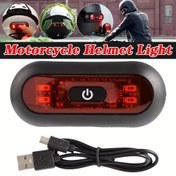Resim 1 Adet Kask LED Arka Işık Mini USB Şarj Edilebilir El Feneri Bisiklet Kask Işığı Taşınabilir Uyarı Işıkları Gece Sürüş Kask Seti 
