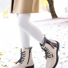 Resim Kiko Kids Fashion Cilt Fermuarlı Termo Taban Kız Çocuk Bot Bej 