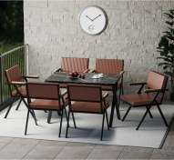 Resim Akira Mutfak Masası Takımı 6 Kişilik Siyah Taba 