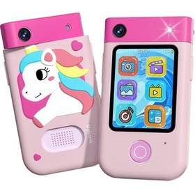 Resim Geeroyoo Çocuklar İçin Akıllı Fotoğraf Makinesi I9 - 48mp Hd Kamerası, 180 Döner Lens, 32gb Hafıza Ve Erken Eğitim Oyunları Unicorn Pembe 