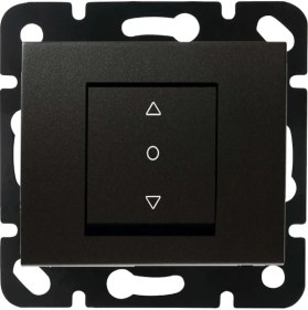 Resim Panasonic Viko Panasonic Thea Blu Tek Düğmeli Jaluzi Kumanda Anahtarı Siyah Renk Çerçevesiz 