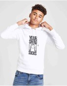 Resim Your Swag Sucks Baskılı Unisex Çocuk Kapüşonlu Beyaz Sweatshirt Beyaz 