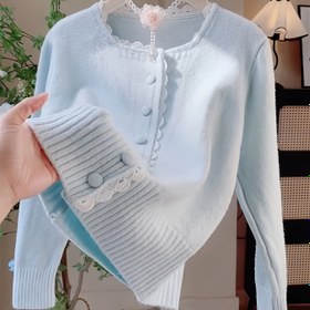 Resim Kadınlar için Bahar/Sonbahar Rahat ve Şık Dantel Detaylı Krem Renkli Kazak - Uzun Kollu, Örgü Kumaş, Yuvarlak Yaka, Polyester Karışımı, Bahar ve Sonbahar için Şık ve Çok Yönlü Üst, Bahar Rahat Giyim | Dantel Detaylı Kazak | Örgü Yapı, Kazak Kazak 