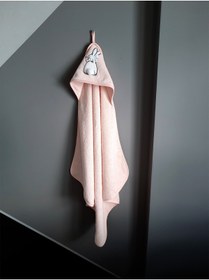 Resim Tanem Home %100 Pamuk Pembe Tavşan Desen Nakışlı Bebek Havlu Kundak 75x75 Cm 