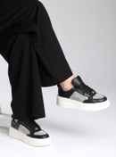 Resim Pierre Cardin Siyah Beyaz Kadın Spor Ayakkabı PC-55312 