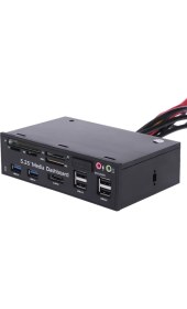 Resim Alfais 5131 5.25 İnç Ön Pnel Usb 2.0 3.0 Esata Kart Okuyuculu Dahili Floppy Disketyuvası 
