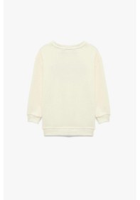 Resim Koton Erkek Bebek Lisanslı Snoopy Baskılı Uzun Kollu Pamuklu Sweatshirt Ekru 