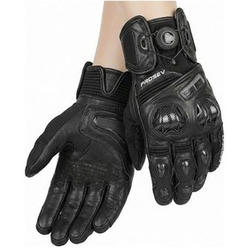 Resim Motoanl Motosiklet Eldiveni Racing Full Koruma Leather Prof Motorcu Eldiven Siyah 