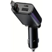 Resim Sunshine022 Pt-47 4ü1 Hızlı Araç Şarj Cihazı Katlanır Kablolu Usb Type-c Pd30w Çok Fonksiyonlu 