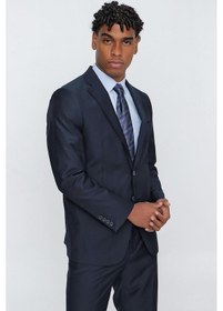 Resim İmza Lacivert Gabardin Mono Yaka 4 Drop Comfort Fit Rahat Kesim Basic Takım Elbise 1001245009 Lacivert 
