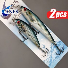 Resim 2 adet ANFS Batan Minnow Balıkçılık Yemleri - Gerçekçi Minnow Tasarımı ile 3 Üçlü saç tokası, Ağır Hizmet Yapısı, Tatlı Su ve Tuzlu Su Uyumlu - Bass, Pike, Trout, Perch, Trout için İdeal - Balıkçılar için Mükemmel Balıkçılık Hediyesi (Baba Günü, Noel, Doğum Günü) - ANFS Markası, Balıkçı Temel Gereksinimleri, Canlı Yem Tasarımı, Yüksek Kaliteli saç tokası 