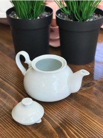 Resim Çaydanlık Üstü Beyaz Porselen Demlik 