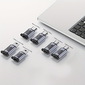 Resim USB 2.0 Adaptörü [2'li Paket] Mikro USB Dişi - Mini USB Erkek Adaptörü Mini USB Fiş - Mikro USB Şarj Veri Bağlayıcı Alüminyum 480Mbps Dijital Kamera Sürüş Kaydedicileri için 