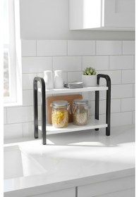 Resim Metallica Concept Sude Masa Üstü Düzenleyici Organizer Dekoratif Mutfak Banyo Rafı Baharatlık Çok Amaçlı Dolap Beyaz 
