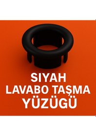 Resim Siyah Renkli, Şık Tasarımlı, Estetik Ve Uyumlu Lavabo Taşma Yüzüğ Siyah 