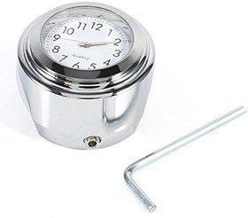 Resim aqxreight 7/8 Ve 1 Barlar Için Motosiklet Gidon Montajlı Saat Hassas Zaman Göstergeli Beyaz Kadranlı Saat 