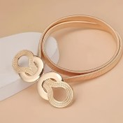 Resim Kadınlar için yeni yazlık Altın ve Gümüş metalik elastik kemer, etek elbiseyle uyumlu çok yönlü zincirli kemer, ilkbahar 